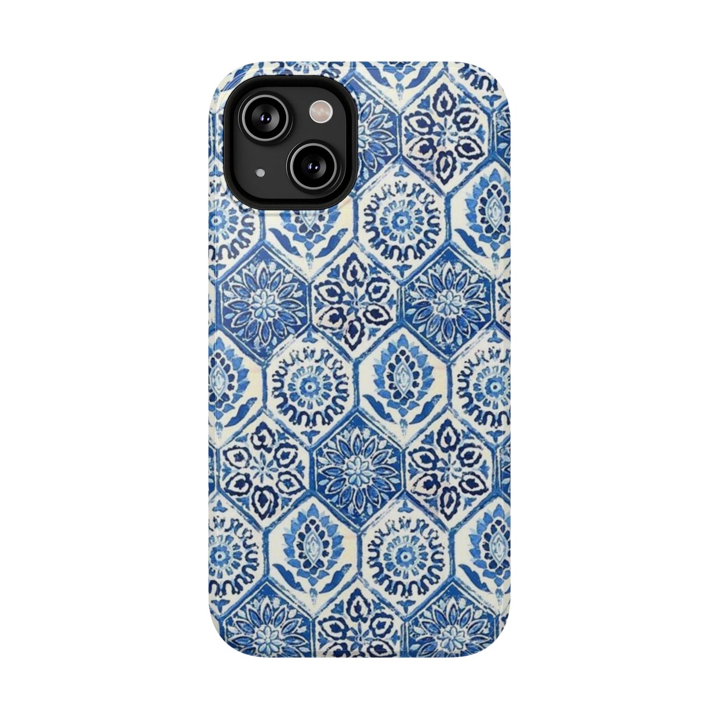 Blue Tile Print Phone Case